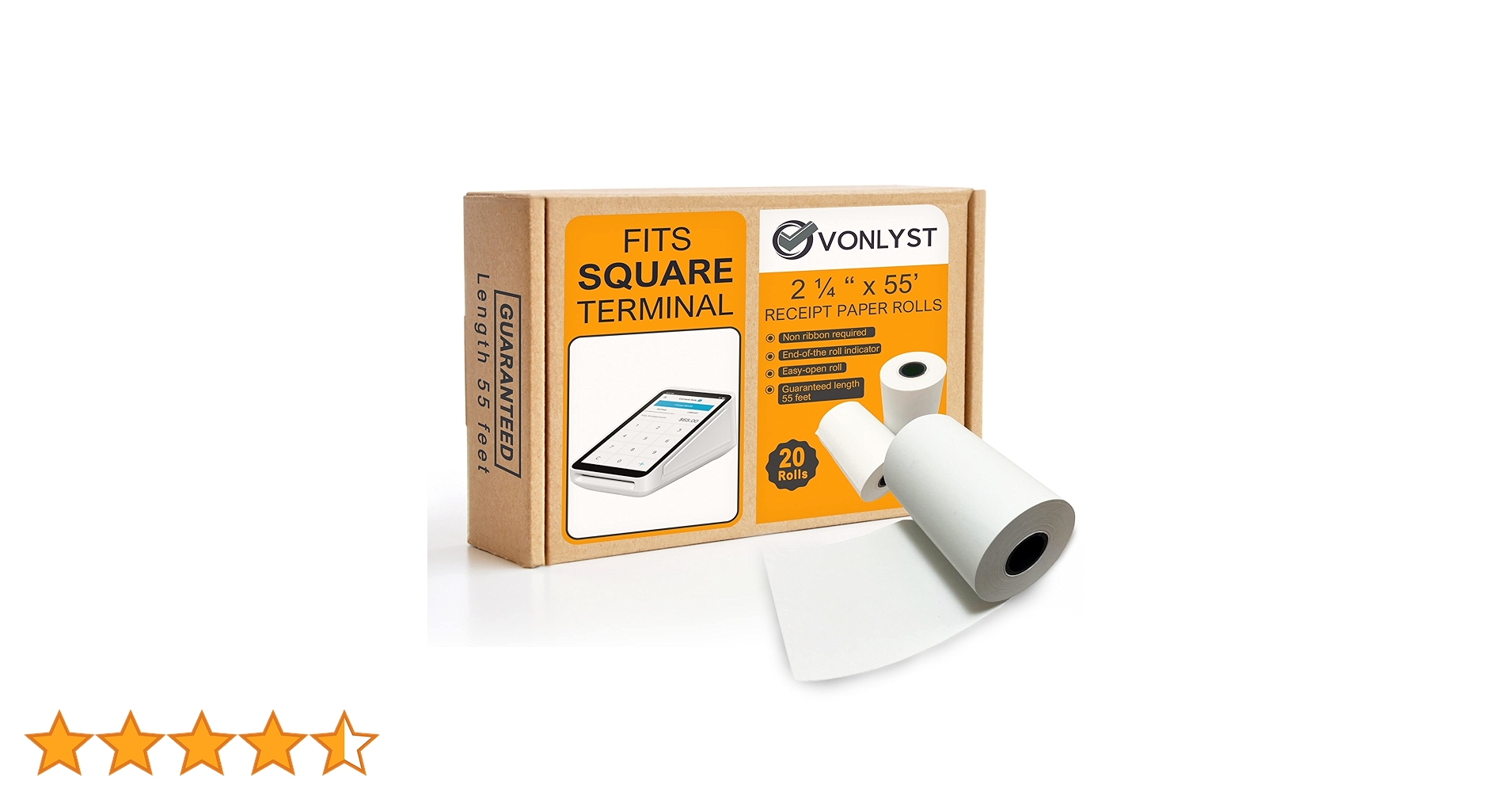 【美品】Square Terminal スクエア ターミナル レシート20巻付き Square ターミナル + 感熱紙 1箱(20巻)付き プリンター内蔵型